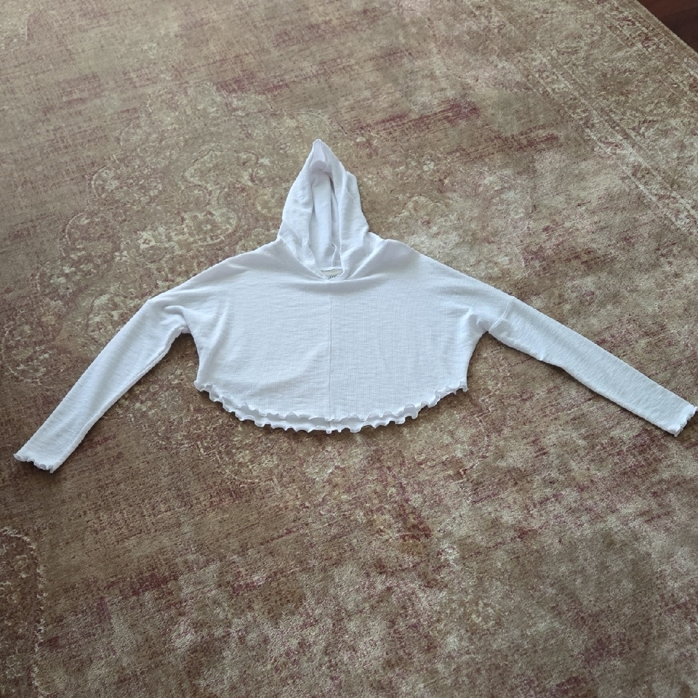 Lucy Love Textured White Top With Hood
